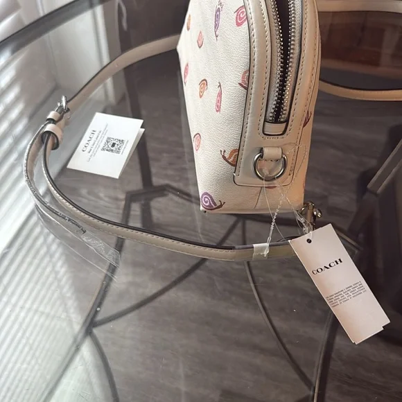 NWT Coach snail print Madi crossbody cream white bag - Picture 6 of 9